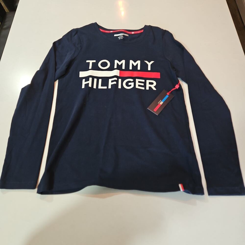 Tommy Hilfiger Sport Womens XS Blue Long Sleeve Crew Neck Top NWT
